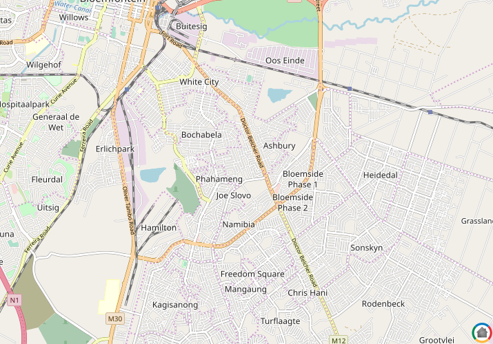 Map location of Joe Slovo